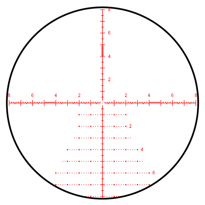 Glass Etched MRAD PRS Reticle