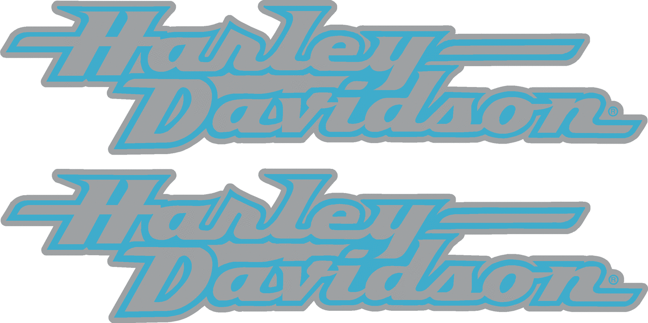 HARLEY DAVIDSON FXD TANK DECALS STICKERS SILVER METALLIC AND BLUE ...