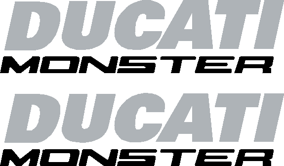 DUCATI MONSTER CUSTOM COLOUR SILVER AND BLACK TANK DECAL STICKERS ...
