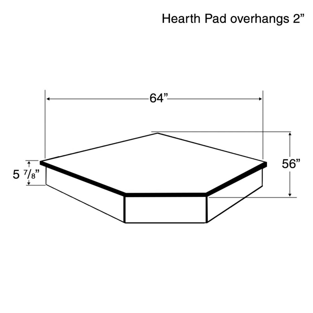 WoodEze 48 x 48 Single Cut Oak - 5 Hearth Board Riser