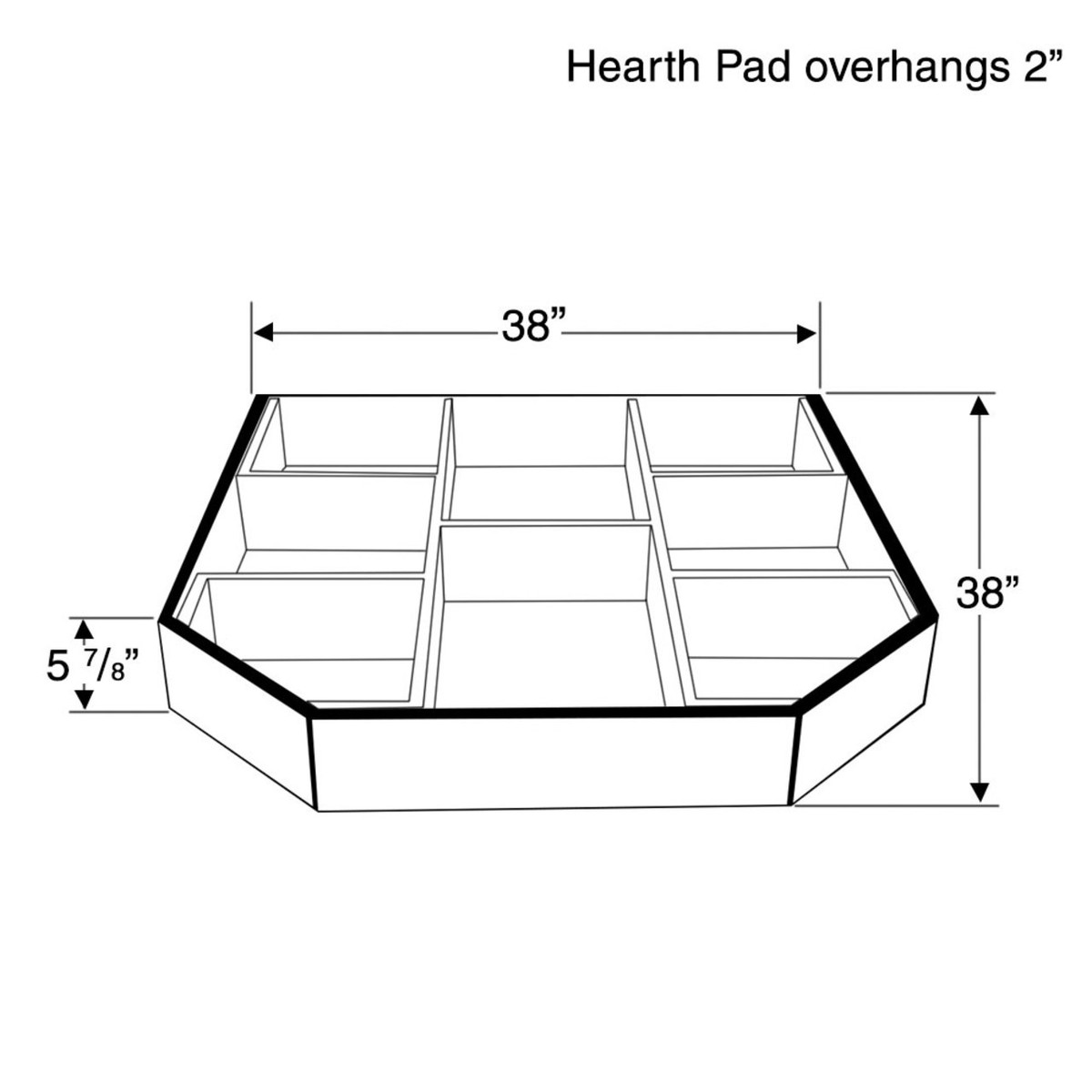 WoodEze 40 X 40 Double Cut Oak - 5 Hearth Board Riser