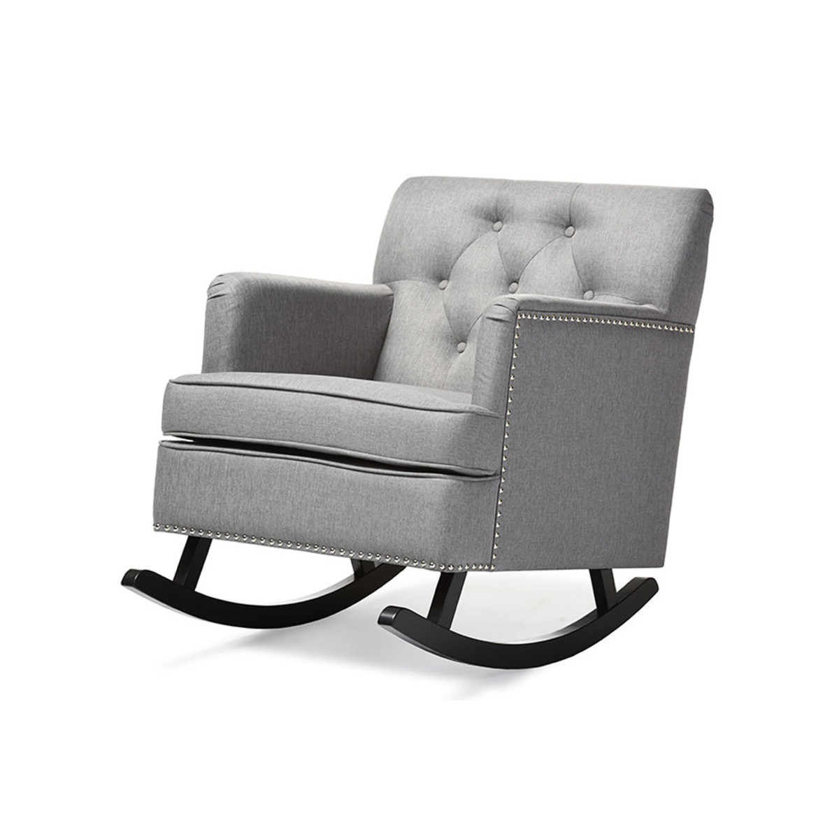 Bethany Button Tufted Rocking Chair Grey Order Today