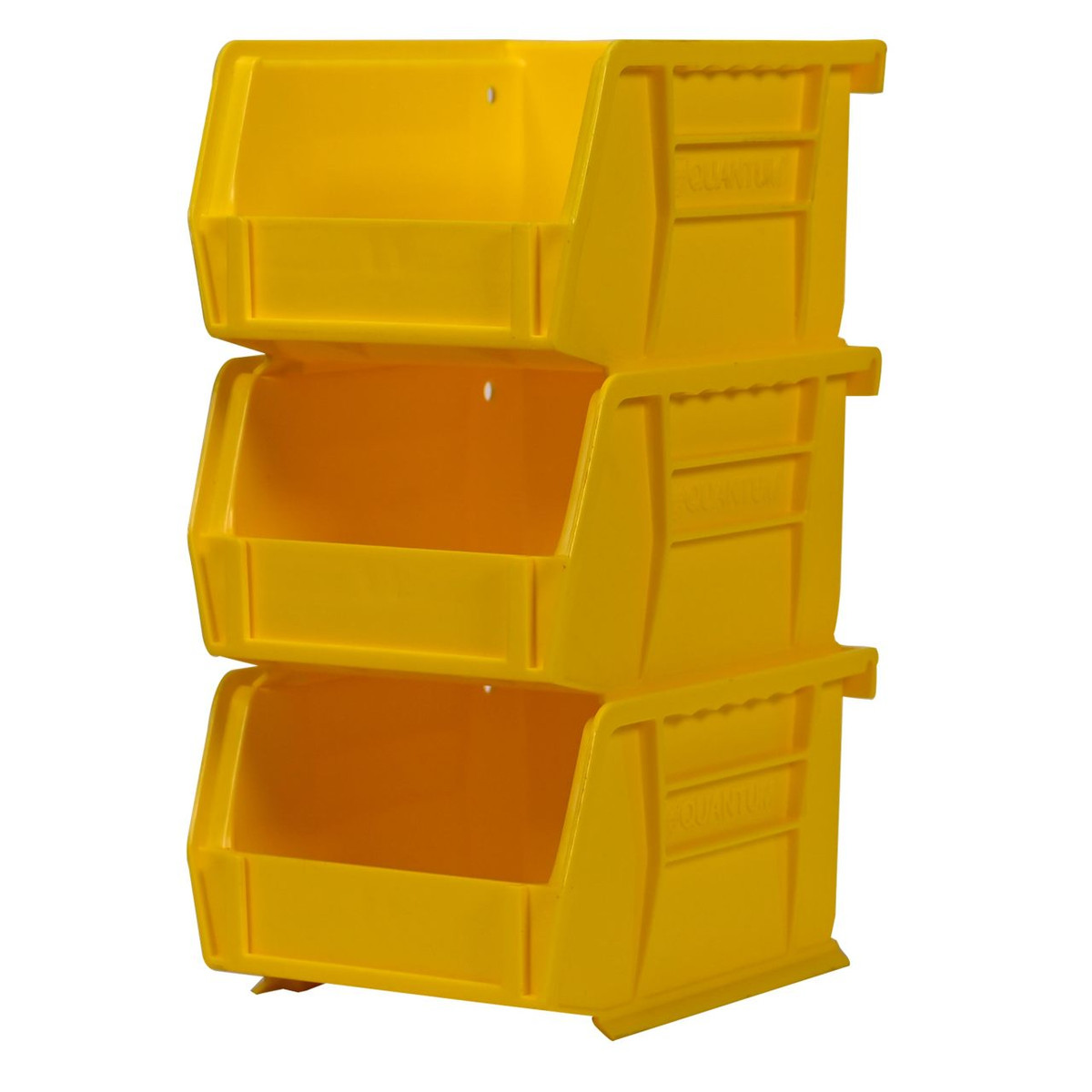 24-Pack, Quantum HD Yellow High Density Stackable Plastic Storage Bin -  4x5x3