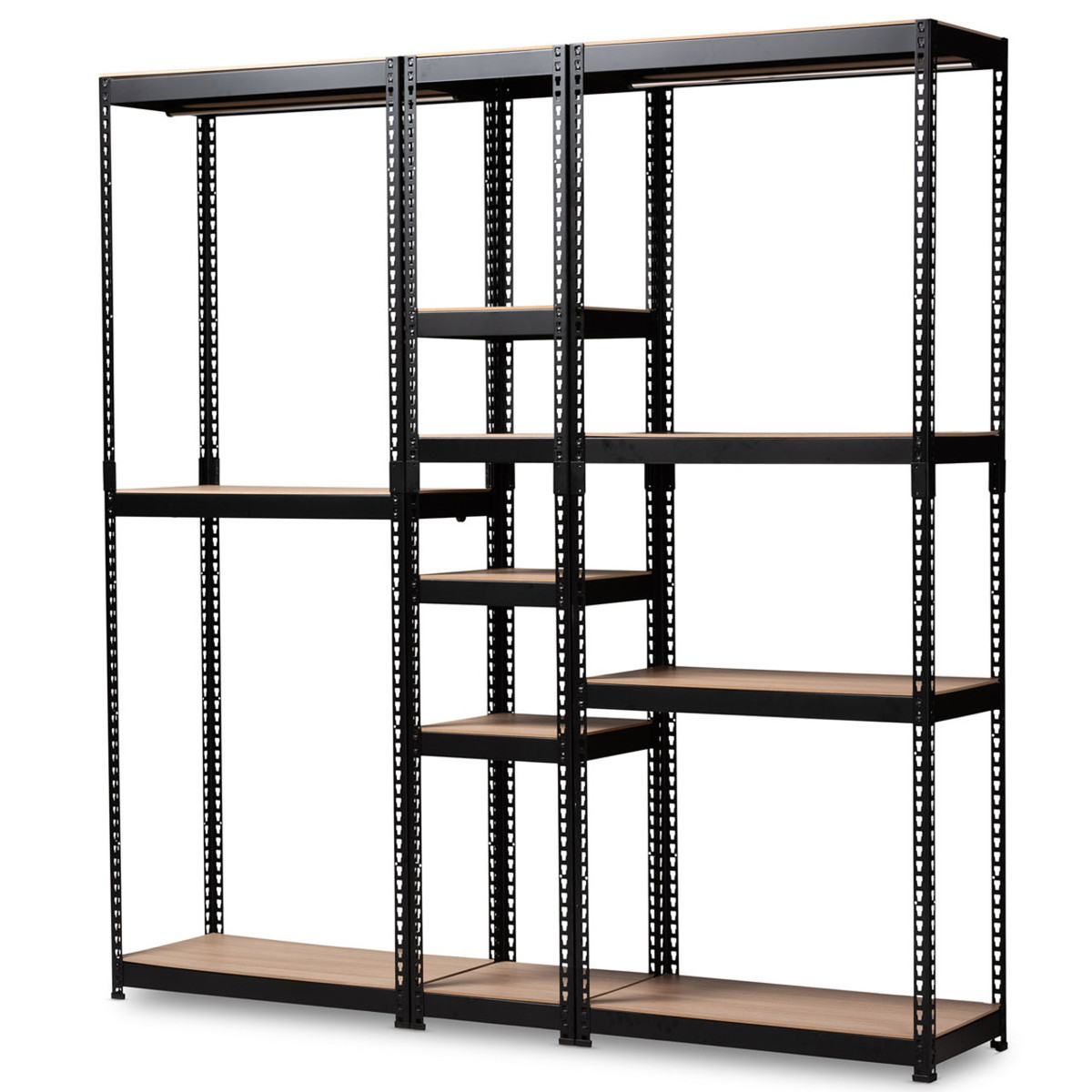 Baxton Studio Metal 3 Shelf Free Standing Closet Storage Organizer