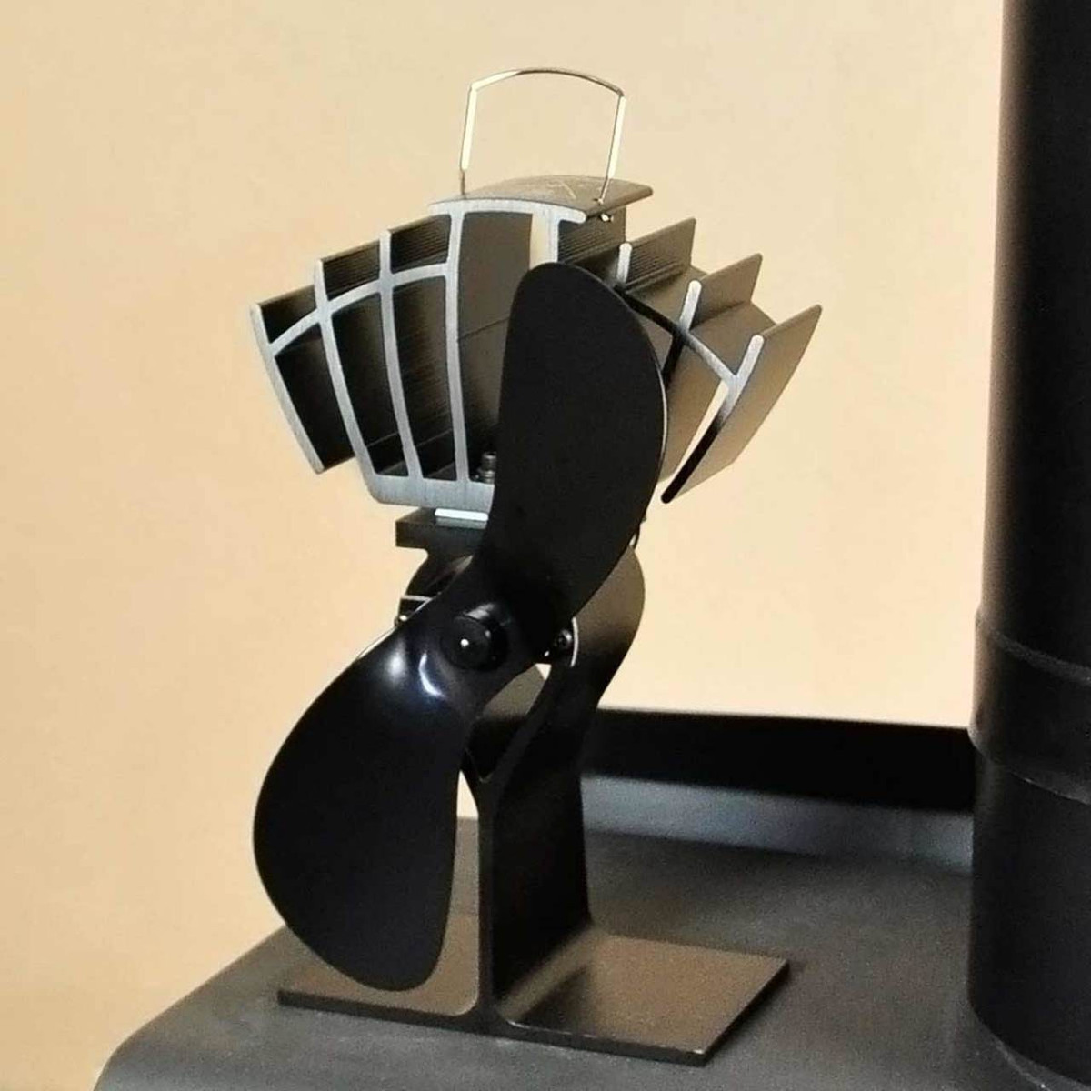 EcoFan UltrAir Heat Powered Wood Stove Fan-Black Fan Blades