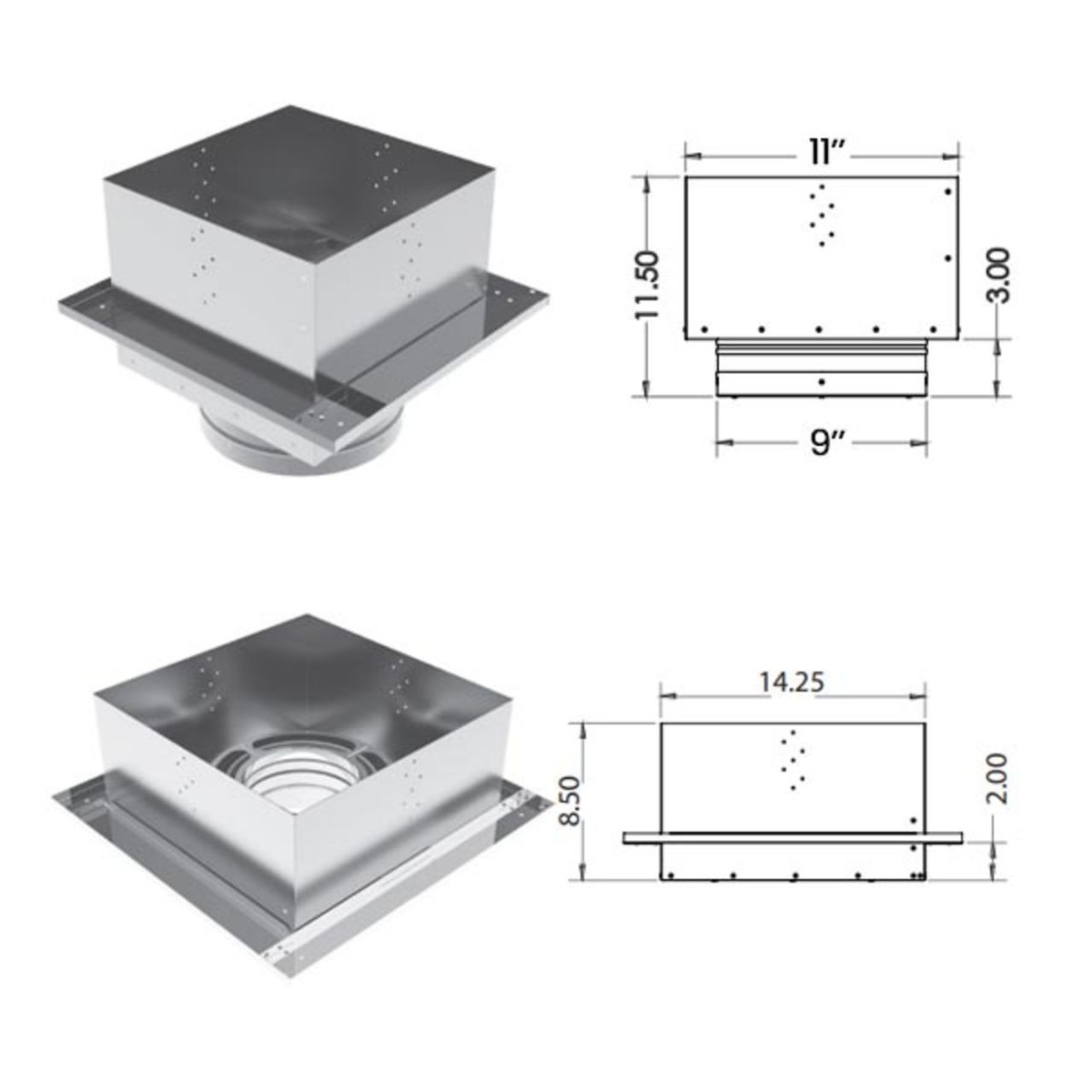 DuraVent 6DT-FCS DuraTech Flat Ceiling Support Box - 6