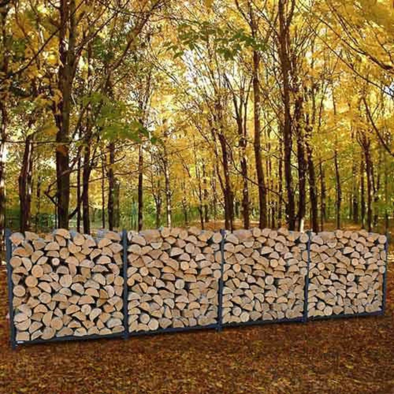 Costway 2 Feet Outdoor Heavy Duty Steel Firewood Log Rack Wood