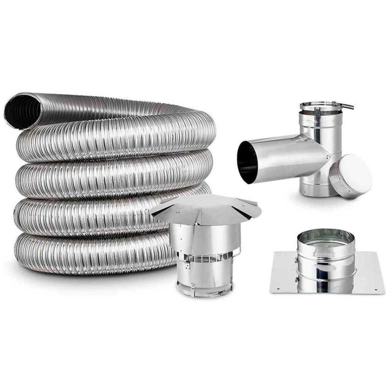 Chim Cap Corp 6 in. x 25 ft. Smooth Wall Stainless Steel Chimney Liner Kit  SW625SSK - The Home Depot