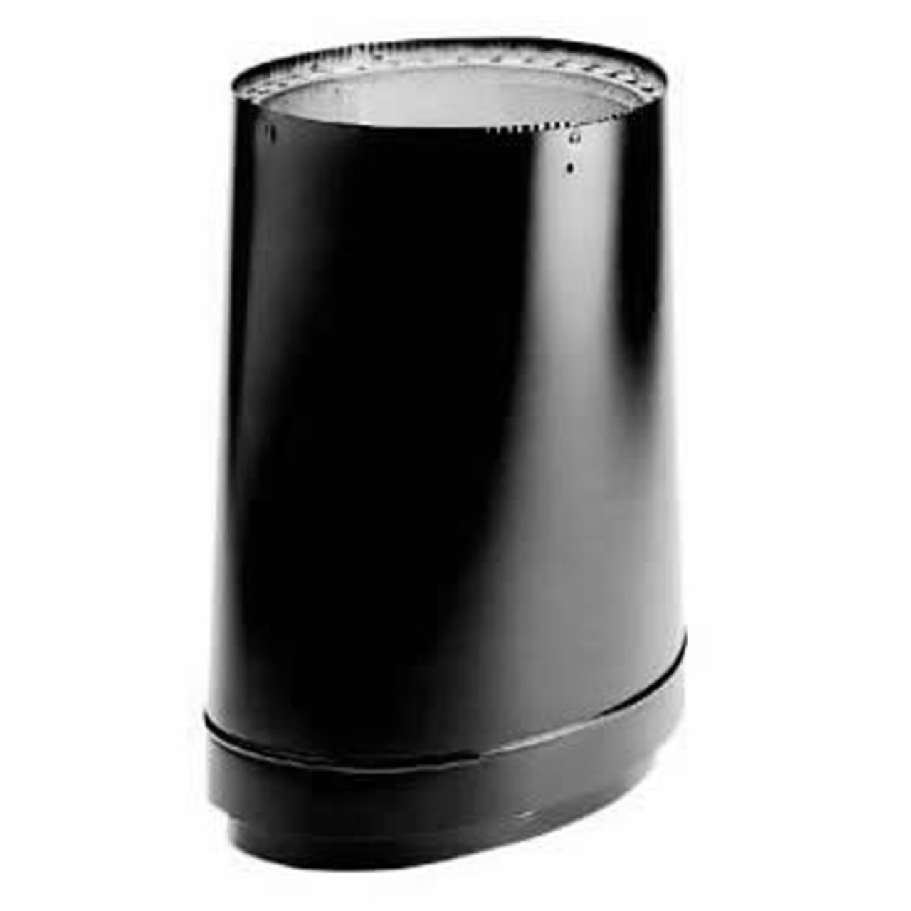 Custom Oval to Round Single Wall Black Stove Pipe Connector