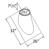 Diagram of 8 Inch Ventilated Roof Flashing - 12 Pitch