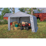 ShelterLogic 12' x 12' x 8' Heavy-Duty Storage Shed-in-a-Box in Gray- 70443