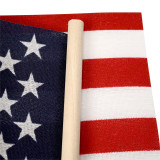 Super Tough 8"x12" Cotton US Stick Flag with 24" Wood Stick - No Spear Tip