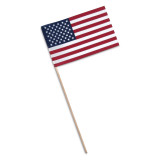 Super Tough US Stick flag 8" x 12" Economy - Wood Stick - No Spear Tip - 12 PK