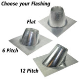 Choose between a flat, 6 pitch or 12 pitch flashing