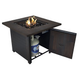 The Spencer - 30" LP Gas Outdoor Fire Pit w/ Printed Resin Mantel - Brown