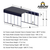 Arrow Carport 10x24x7 Ft. - Eggshell