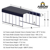 Arrow Carport 10x29x7 Ft. - Eggshell