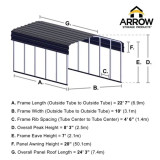 Arrow Carport 10 x 24 x 7 Ft. - Charcoal