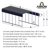 Arrow Carport 10 x 29 x 7 Ft. - Charcoal