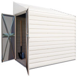 Yardsaver 4' x 10' Steel Pent Roof Storage Shed - Eggshell