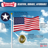 Super Tough 2ft x 3ft Sewn Nylon US Flag - (Imported)