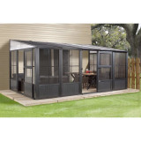 Charleston 10' x 13' Wall Mounted Solarium - Dark Gray