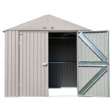 Arrow Elite Steel Storage Shed 8' x 6' - Cool Gray