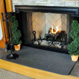 4' Rectangle Charcoal Guardian Fireplace Rug