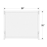 Diagram with measurements of Pilgrim Forged Iron Fireplace Screen - Vintage Iron 39'' x 31''