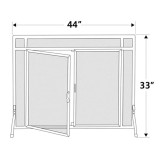 Diagram with measurements for Pilgrim Forged Iron Door Screen - 18435