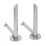 Polished Nickel Andirons add Modern Beauty to your Fireplace and Hearth