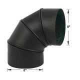 8" HeatFab 90 Degree Adjustable Black Elbow - 2814AB