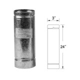 3'' x 24'' Selkirk VP Pellet Vent Pipe - 3VP-24 with diagram