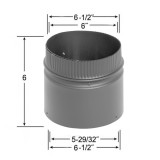 6" x 6" DSP Double Wall Black Stovepipe - DSP-6P6