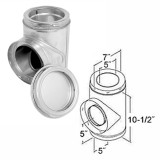 5" SuperPro Stainless Steel Insulated Tee with Plug - SPR5ITP