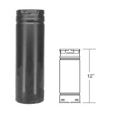 4" x 12" PelletVent Pro Black Pellet Stove Chimney Pipe - 4PVP-12B