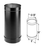 6'' x 24'' DuraBlack Single-Wall Black Stove Pipe