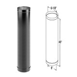 Black Single-Wall Black Stove Pipe - 6DBK-48