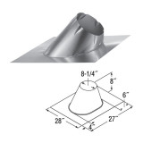 6" DuraTech 0/12 - 6/12 Large Base Adjustable Roof Flashing - 6DT-F6L