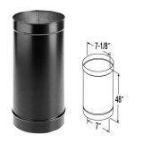 7'' x 48'' DuraBlack Single-Wall Black Stove Pipe - 7DBK-48