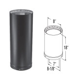 7" x 18" DVL Double-Wall Black Stove Pipe - 7DVL-18