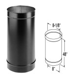 8'' x 48'' DuraBlack Single-Wall Black Stove Pipe