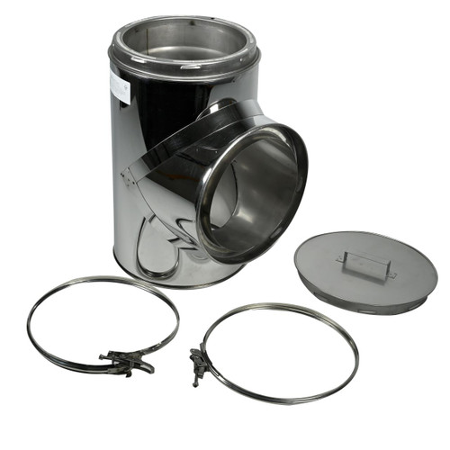 7” stainless steel stove pipe/chimney tee – The Coal Shop