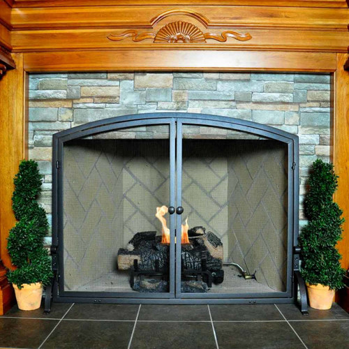 Fireplace Screen Fireplace Cover for Inside Fireplace 43 W x 30 H Safety  Mesh Screen Curtain Durable Fire Place Guard Gate for Pet Child Baby