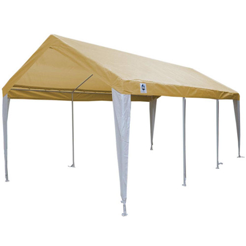 King Canopy 10' x 20' Tan and White 8 Leg Canopy