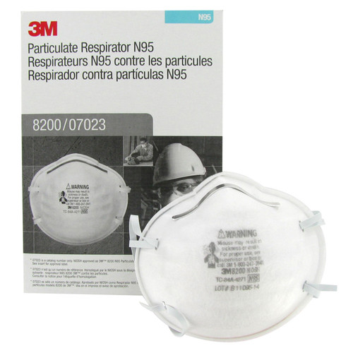 3M N95 Particulate Respirator USA Made - 8200 - Box of 20