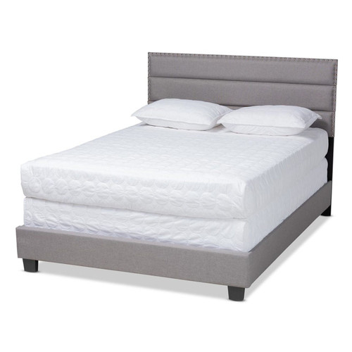 Baxton Studio Ansa Modern and Contemporary Grey Fabric Upholstered King Size Bed
