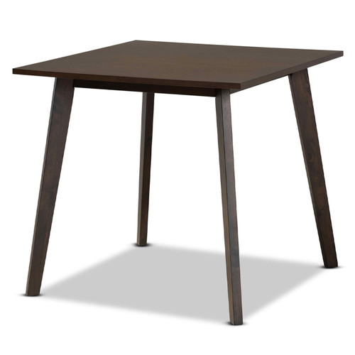 Baxton Studio Britte Mid-Century Modern  Oak Brown Finished Square Wood Dining Table