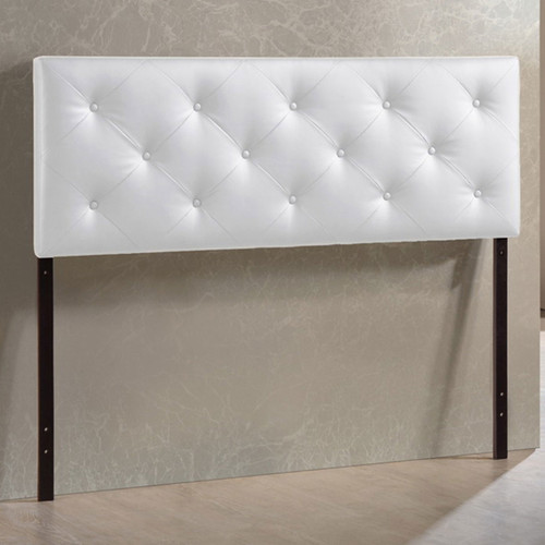 Baxton Studio Baltimore Modern and Contemporary Full White Faux Leather Upholstered Headboard