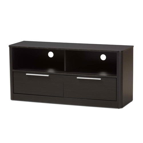 Baxton Studio Carlingford Modern and Contemporary Espresso Brown Finished Wood 2-Drawer TV Stand